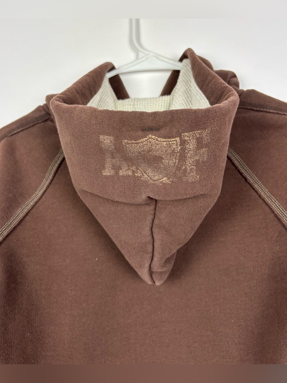 Vintage Y2K Abercrombie & Fitch pullover hoodie Small Brown Embroidered Moose - Picture 3 of 7